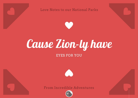 Zion National Park valentine